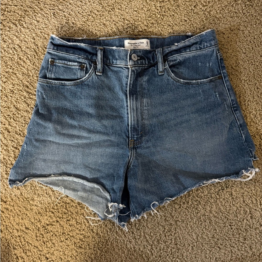 abercrombie high rise mom shorts